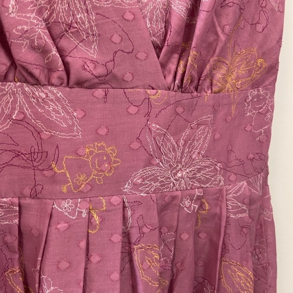 Aryeh gorgeous sleeveless dress embroidered pattern lined - Picture 3 of 5